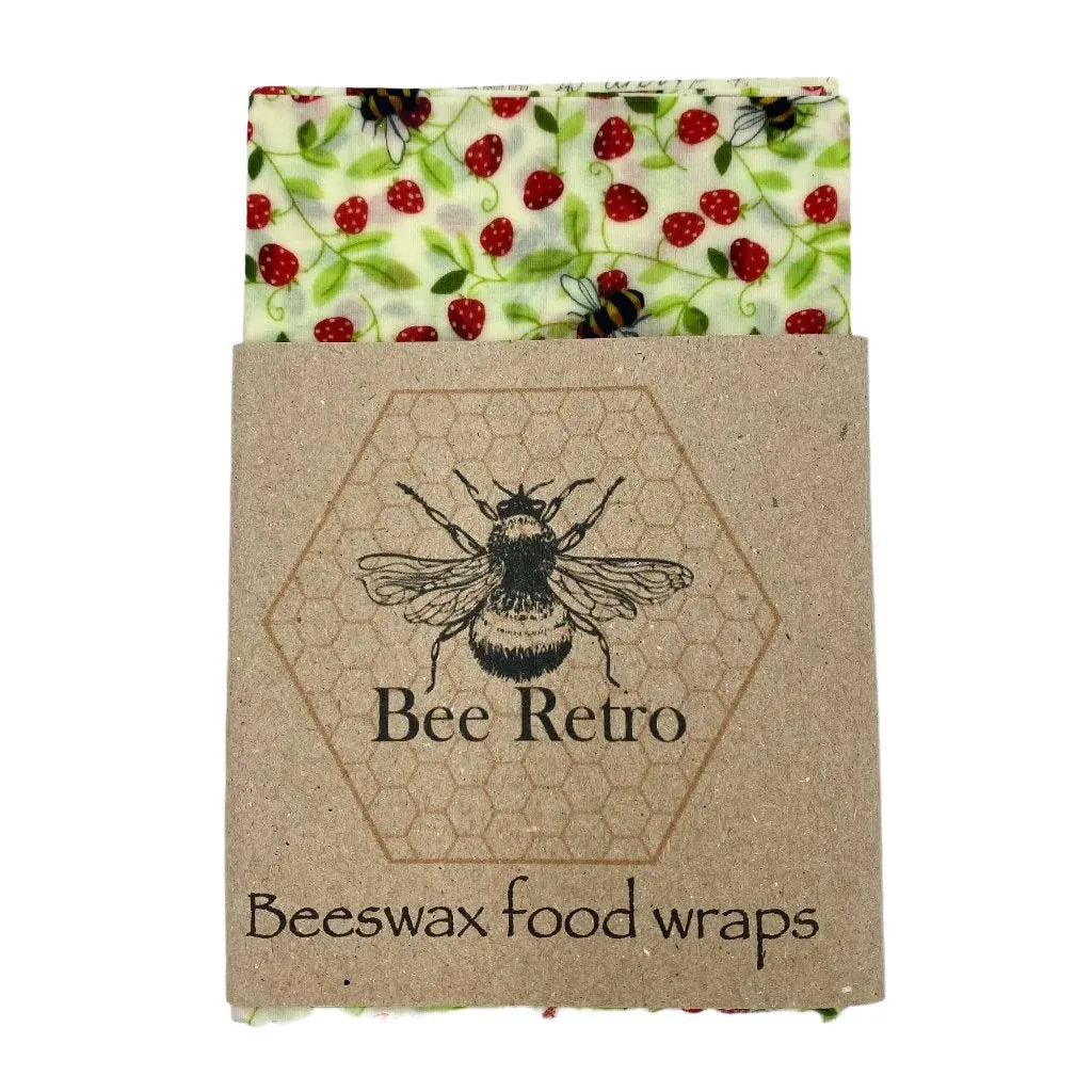 Strawberry Bee, Eco Friendly Beeswax Wraps
