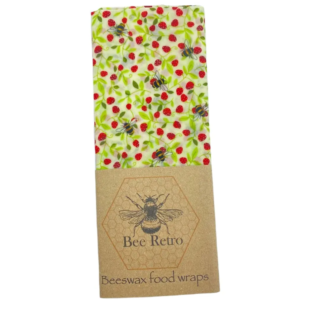 Strawberry Bee, Eco Friendly Beeswax Wraps