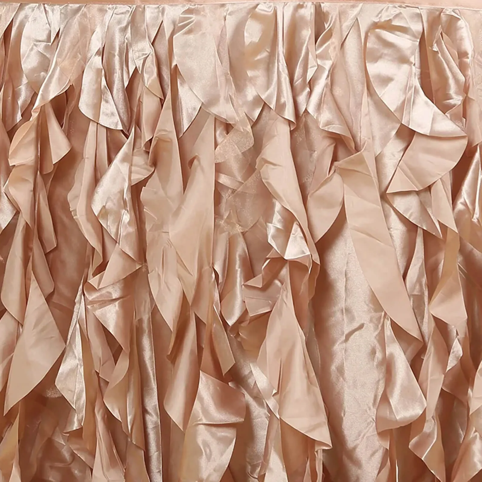 Taffeta Table Skirt 14ft Nude - Curly Willow Table Cover