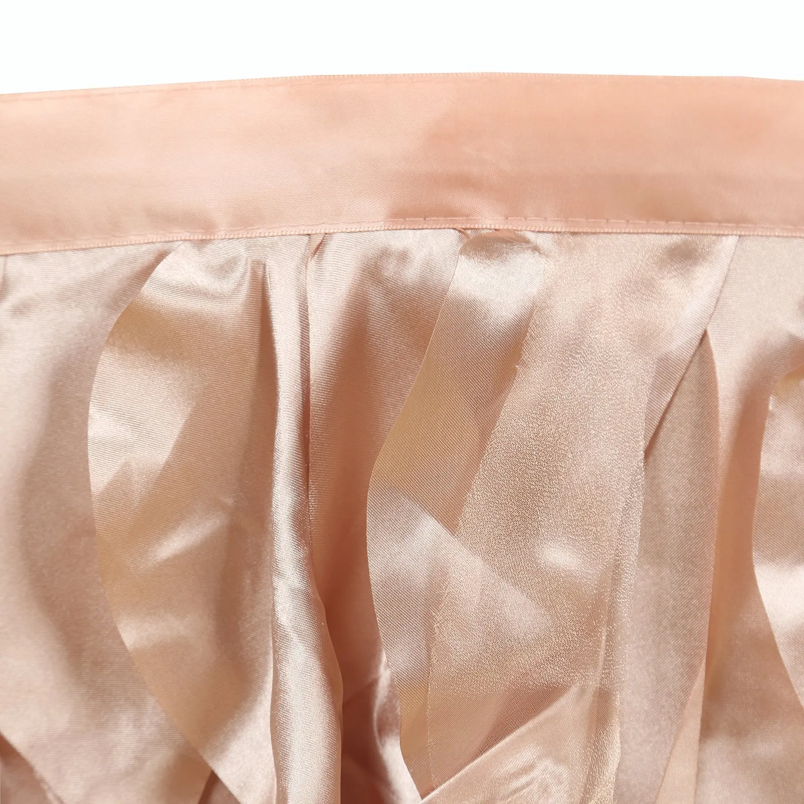 Taffeta Table Skirt 14ft Nude - Curly Willow Table Cover