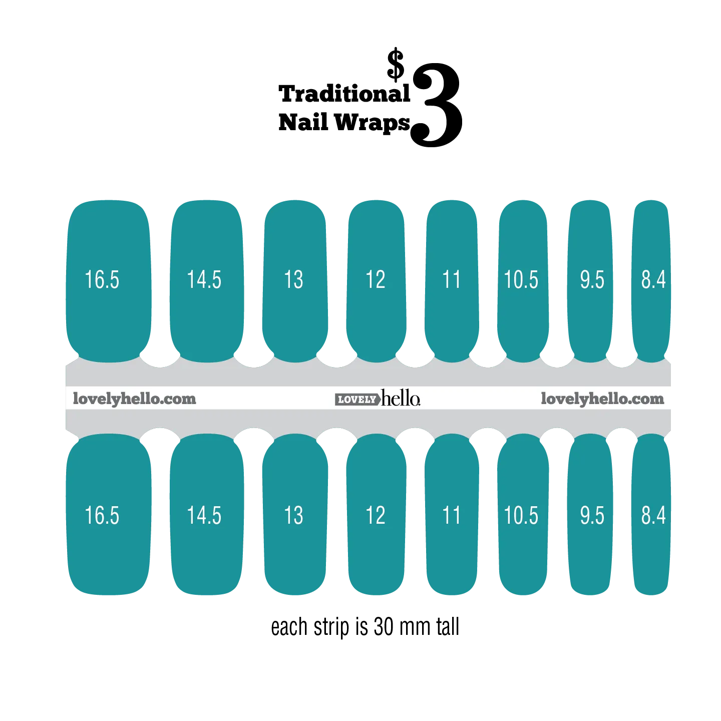 Teal Floral Glitz Nail Wraps