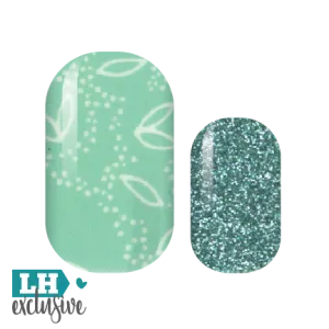 Teal Floral Glitz Nail Wraps