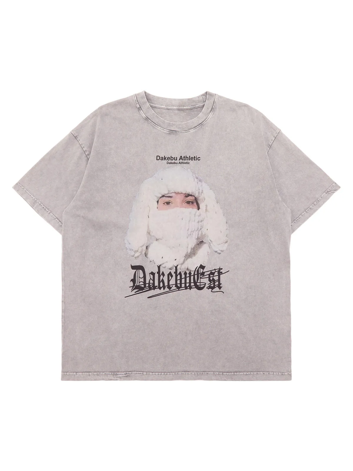 Thesupermade Portrait Washed Distressed Street Rap T-shirt