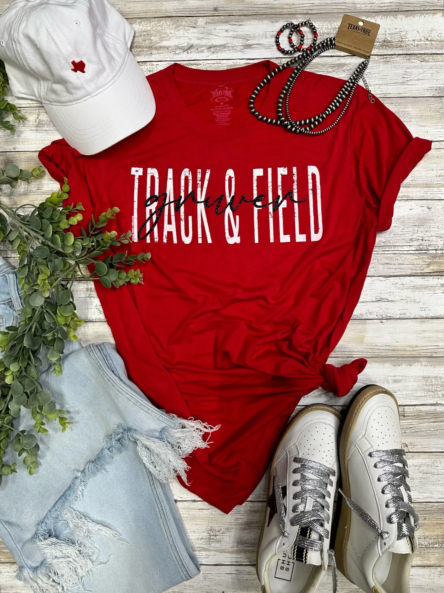 Track & Field Tee in White Ink - Customizable