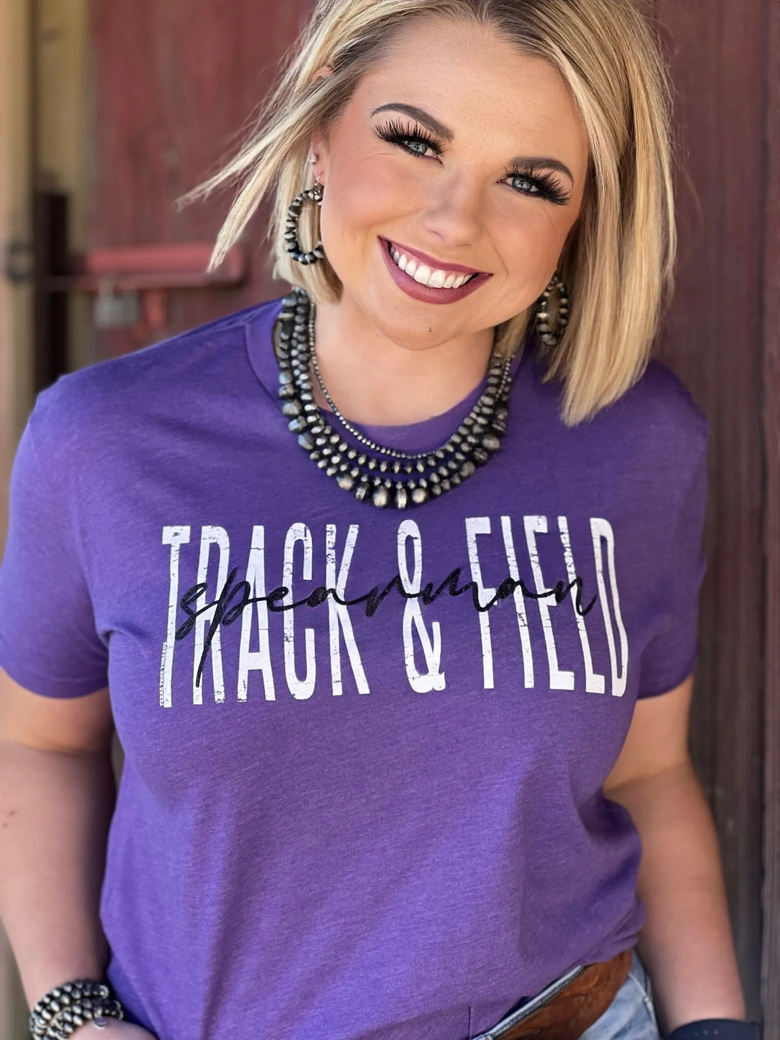 Track & Field Tee in White Ink - Customizable