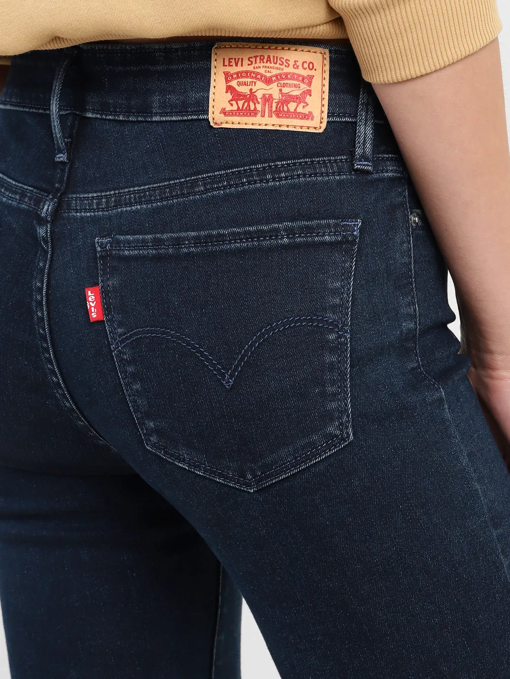 Women's 712 Blue Slim Fit Mid Rise Jeans