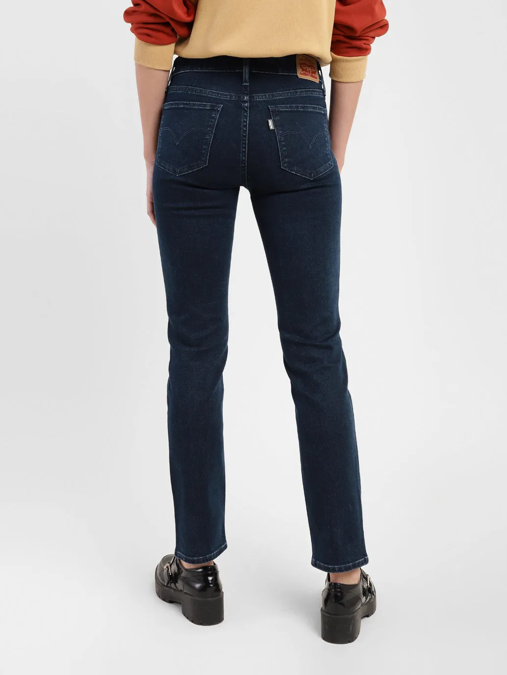 Women's 712 Blue Slim Fit Mid Rise Jeans
