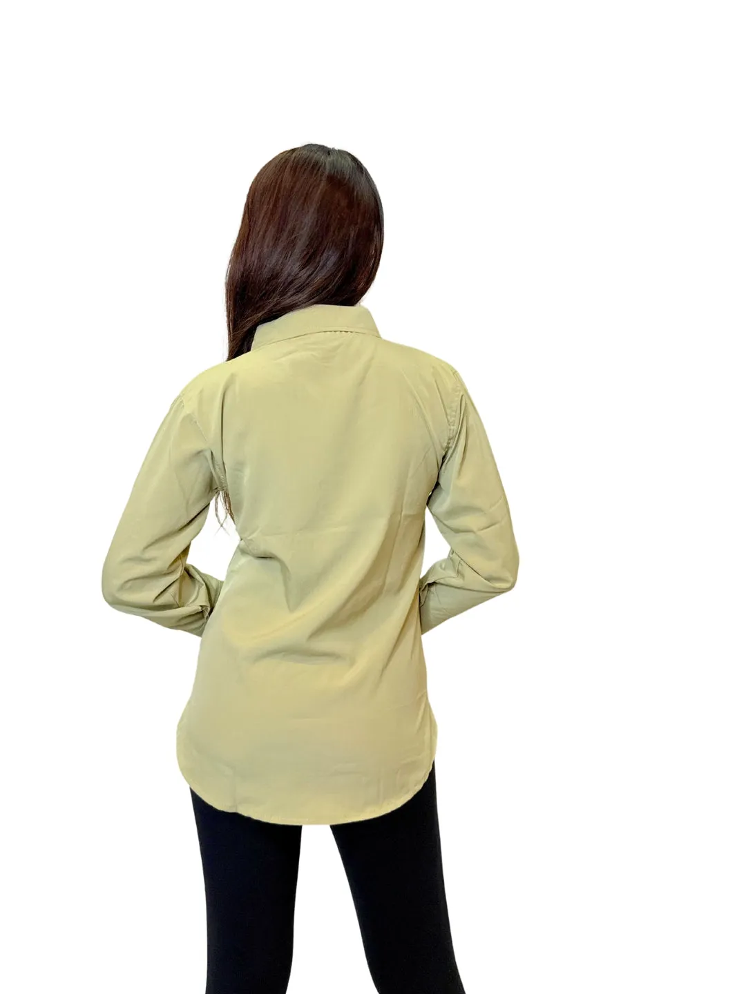 Women's Apple Green Opaque Formal Shirt