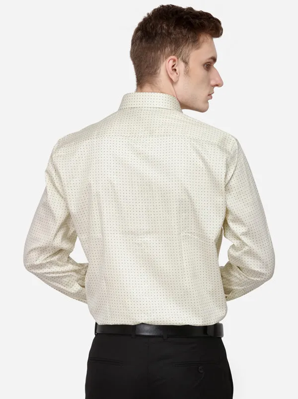 Yellow & Black Printed Regular Fit Formal Shirt | JadeBlue